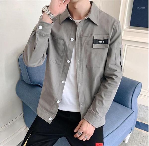 breasted shirts casual solid color lapel neck long sleeve slim cardigan mens clothig mens designer single, White;black
breasted shirts casual solid color lapel neck long sleeve slim cardigan mens clothig mens designer single, White;black