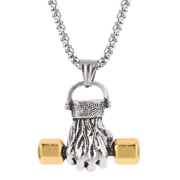 weight lifting dumbbell pendant necklace fitness bodybuilding gym barbell men necklace metal znic alloy jewelry accessories, Silver
weight lifting dumbbell pendant necklace fitness bodybuilding gym barbell men necklace metal znic alloy jewelry accessories, Silver