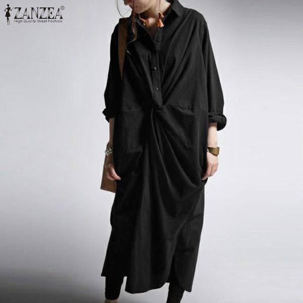 women's sundress 2020 zanzea fashion long sleeve asymmetrical dress casual pleated midi vestidos female lapel work shirt dresses, Black;gray
women's sundress 2020 zanzea fashion long sleeve asymmetrical dress casual pleated midi vestidos female lapel work shirt dresses, Black;gray