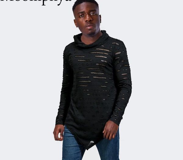 moomphya 2018 new arrived men cowl neck long sleeve t shirt ripped holes tshirt asymmetric hem hip hip t-shirt men t200617, White;black
moomphya 2018 new arrived men cowl neck long sleeve t shirt ripped holes tshirt asymmetric hem hip hip t-shirt men t200617, White;black