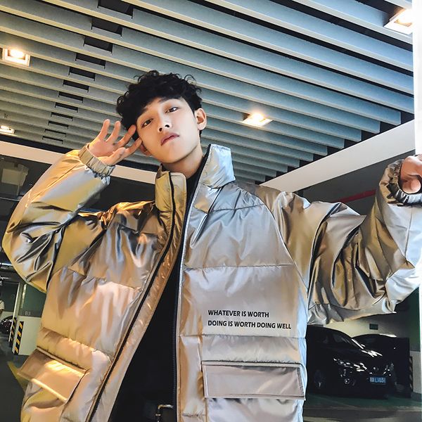men's down & parkas 2021 autumn and winter korean version of the fashion loose explosions cool trend street stand collar casual coat, Black
men's down & parkas 2021 autumn and winter korean version of the fashion loose explosions cool trend street stand collar casual coat, Black