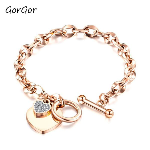 gorgor women bracelets toggles clasps hears shape with rhinestone mosaic titanium steel ladies fashion hand chains 1012, Black
gorgor women bracelets toggles clasps hears shape with rhinestone mosaic titanium steel ladies fashion hand chains 1012, Black