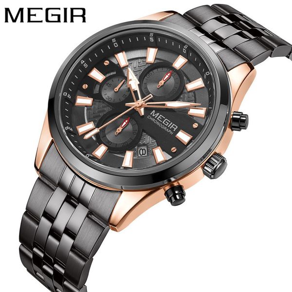 megir new watch men waterproof chronograph army male clock stainless steel man sport wristwatch 2154, Slivery;brown
megir new watch men waterproof chronograph army male clock stainless steel man sport wristwatch 2154, Slivery;brown