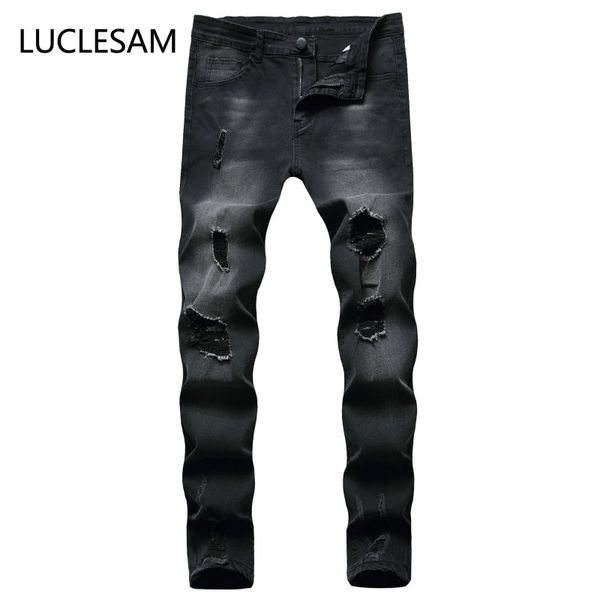 cool designer mens stretch destroyed jeans brand new skinny ripped denim trousers casual slim hip hop pencil pants with holes, Blue
cool designer mens stretch destroyed jeans brand new skinny ripped denim trousers casual slim hip hop pencil pants with holes, Blue