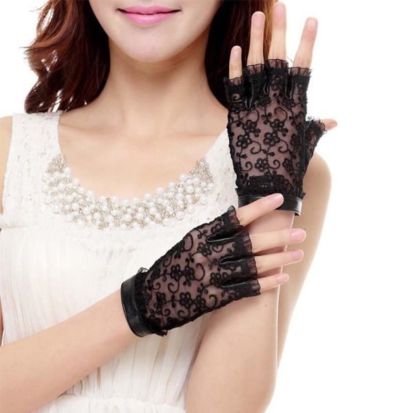 five fingers gloves kursheuel women genuine leather fingerless sunscreen lace, Blue;gray
five fingers gloves kursheuel women genuine leather fingerless sunscreen lace, Blue;gray
