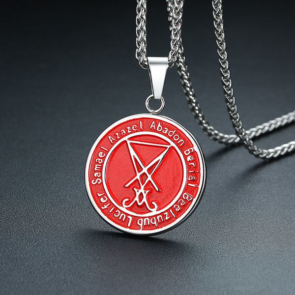 pendant necklaces modyle vantage men's stainless steel necklace sigil lucifer satan satanic system emblem amulet charm sign medallion, Silver
pendant necklaces modyle vantage men's stainless steel necklace sigil lucifer satan satanic system emblem amulet charm sign medallion, Silver