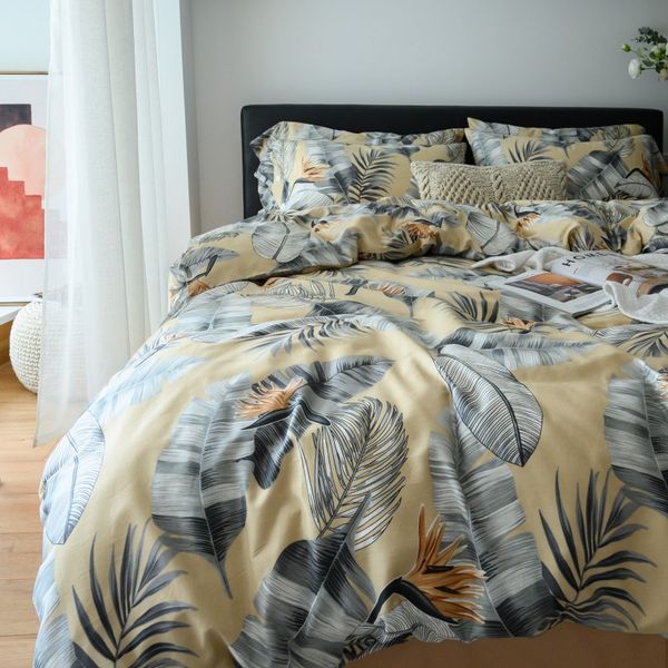 100% egyptian cotton bedding set bed linen cover sheet 4pcs pastoral leaf print bedclothes duvet cover king size
100% egyptian cotton bedding set bed linen cover sheet 4pcs pastoral leaf print bedclothes duvet cover king size
