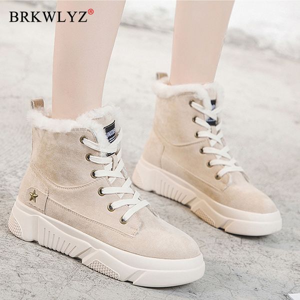 women snow boots flat lace up winter plush platform ladies warm shoes 2020 new flock fur women's suede ankle boots flats female, Black
women snow boots flat lace up winter plush platform ladies warm shoes 2020 new flock fur women's suede ankle boots flats female, Black