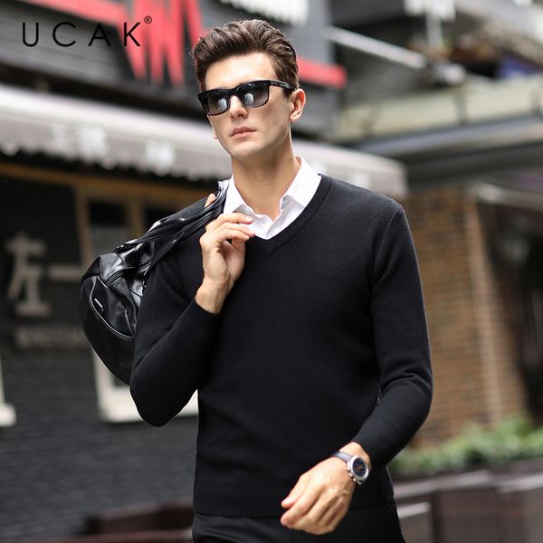 ucak brand solid color v-neck sweater men clothes new autumn winter arrivals streetwear wool pullover clothing pull homme u1191, White;black
ucak brand solid color v-neck sweater men clothes new autumn winter arrivals streetwear wool pullover clothing pull homme u1191, White;black