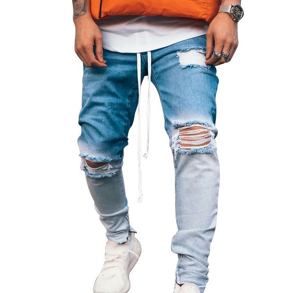 men's jeans 2021 autumn gradient denim pants men hip hop ripped slim fit vintage cowboys trousers male, Blue
men's jeans 2021 autumn gradient denim pants men hip hop ripped slim fit vintage cowboys trousers male, Blue