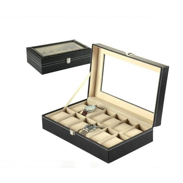 12 grids leather watch display case jewelry collection storage organizer box holder jewelry dispay watch box, Black;blue
12 grids leather watch display case jewelry collection storage organizer box holder jewelry dispay watch box, Black;blue