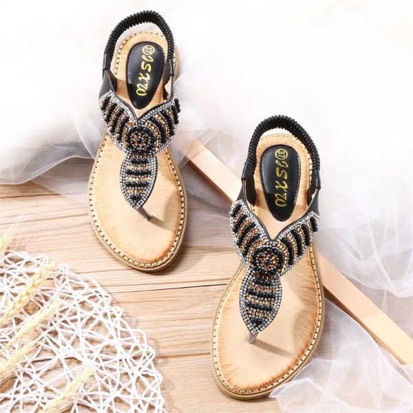 women shoes summer lady bohemia bling crystal flat sandals t-type string bead shoes rome style female sandal low heels shoes, Black
women shoes summer lady bohemia bling crystal flat sandals t-type string bead shoes rome style female sandal low heels shoes, Black