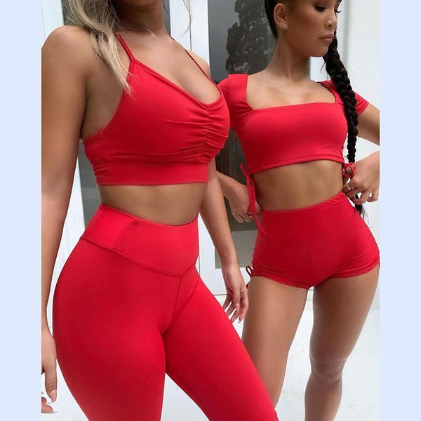 2020 gym set женщины плиссе камзол костюмы фитнес гетры спортивный костюм женский йога спорт набор одежды из двух частей костюм, White;red
2020 gym set женщины плиссе камзол костюмы фитнес гетры спортивный костюм женский йога спорт набор одежды из двух частей костюм, White;red