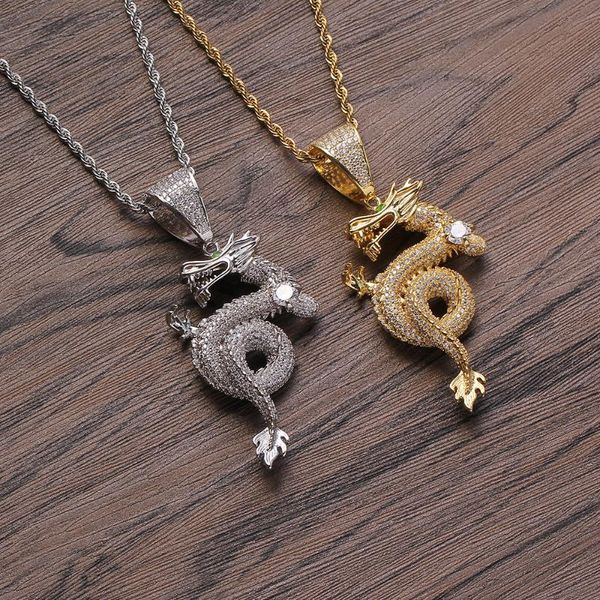 fashion chinese dragon shape animal pendant chain for men copper bling out cz necklace hip hop jewelry accessories, Silver
fashion chinese dragon shape animal pendant chain for men copper bling out cz necklace hip hop jewelry accessories, Silver