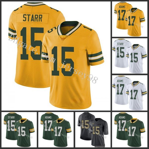 green bay packers white 15 bart starr yellow 17 davante green nfl men women youthjersey, Black;red 
green bay packers white 15 bart starr yellow 17 davante green nfl men women youthjersey, Black;red
