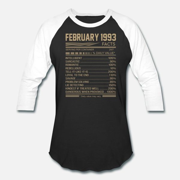 february 1993 26 years fact daily value birthday t shirt men personalized short sleeve o neck gents famous breathable summer unique shirt
february 1993 26 years fact daily value birthday t shirt men personalized short sleeve o neck gents famous breathable summer unique shirt