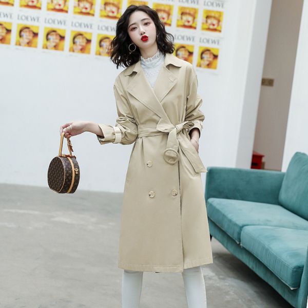 2020 autumn new women's fashion khaki trench coat long suit collar contrast color double-breasted women's coat korean style, Black;white
2020 autumn new women's fashion khaki trench coat long suit collar contrast color double-breasted women's coat korean style, Black;white