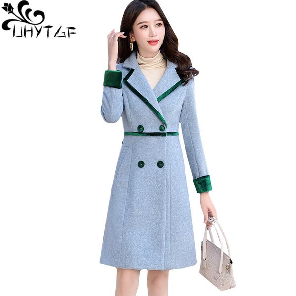 women's wool & blends uhytgf coat female 2021 double-breasted elegant autumn winter women fashion lapel splice slim 3xl plus size jacke, Black
women's wool & blends uhytgf coat female 2021 double-breasted elegant autumn winter women fashion lapel splice slim 3xl plus size jacke, Black