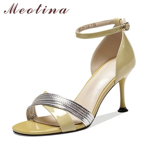 meotina ankle strap shoes women real leather high heel sandals bling stiletto heels shoes ladies summer sandals yellow new 0922, Black
meotina ankle strap shoes women real leather high heel sandals bling stiletto heels shoes ladies summer sandals yellow new 0922, Black