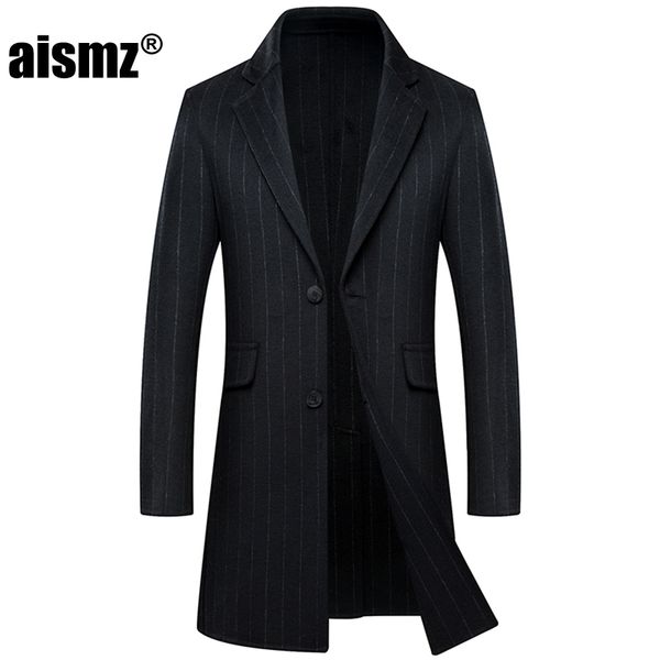 aismz winter 70% double sided wool cashmere overcoat jacket coat men business casual fashion striped long coats casaco masculino, Black
aismz winter 70% double sided wool cashmere overcoat jacket coat men business casual fashion striped long coats casaco masculino, Black