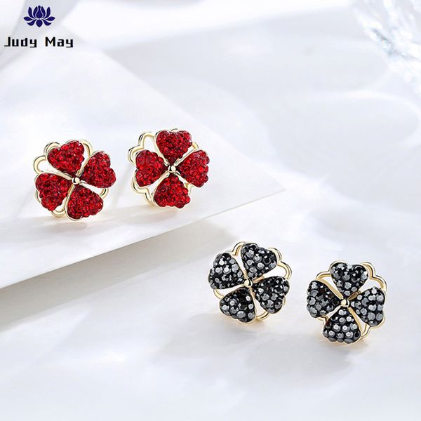 new rotating four-leaf clover earrings red and black female new trendy fashion simple compact earrings korea net, Golden;silver
new rotating four-leaf clover earrings red and black female new trendy fashion simple compact earrings korea net, Golden;silver