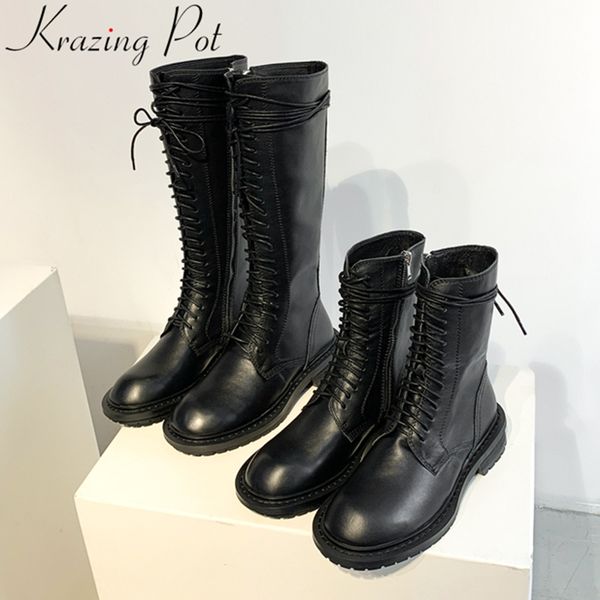 boots krazing pot arrivals fashion cow leather zipper riding med heel round toe warm winter shoes luxury knee high l69, Black
boots krazing pot arrivals fashion cow leather zipper riding med heel round toe warm winter shoes luxury knee high l69, Black