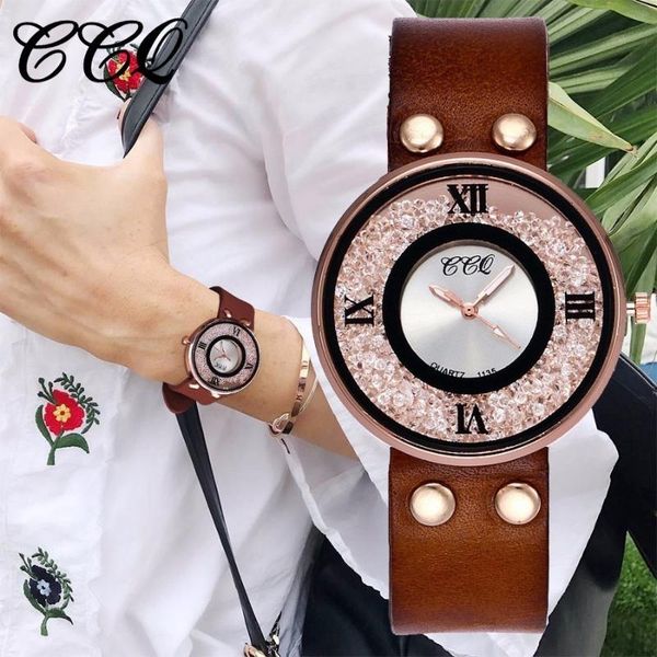 wristwatches ccq brand women rhinestone luxury genuine leather quartz watches classic gift clock relogio feminino, Slivery;brown
wristwatches ccq brand women rhinestone luxury genuine leather quartz watches classic gift clock relogio feminino, Slivery;brown
