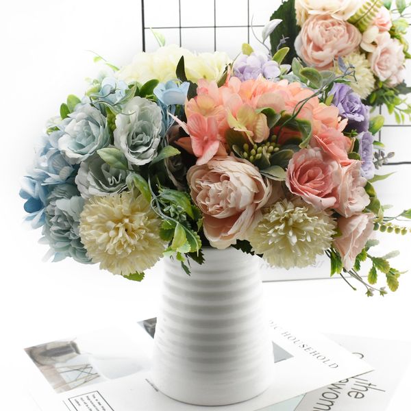 1 bunch artificial flower hydrangea peony rose home decoration accessories wedding holding flowers diy table setting p props
1 bunch artificial flower hydrangea peony rose home decoration accessories wedding holding flowers diy table setting p props