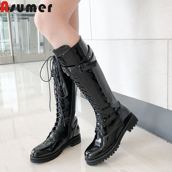 asumer 2020 новых подлинные кожаные сапоги женщин круглого носок на молнию колено высоких сапоги квадратные каблуки крестов связаны мотоцикл, Black
asumer 2020 новых подлинные кожаные сапоги женщин круглого носок на молнию колено высоких сапоги квадратные каблуки крестов связаны мотоцикл, Black