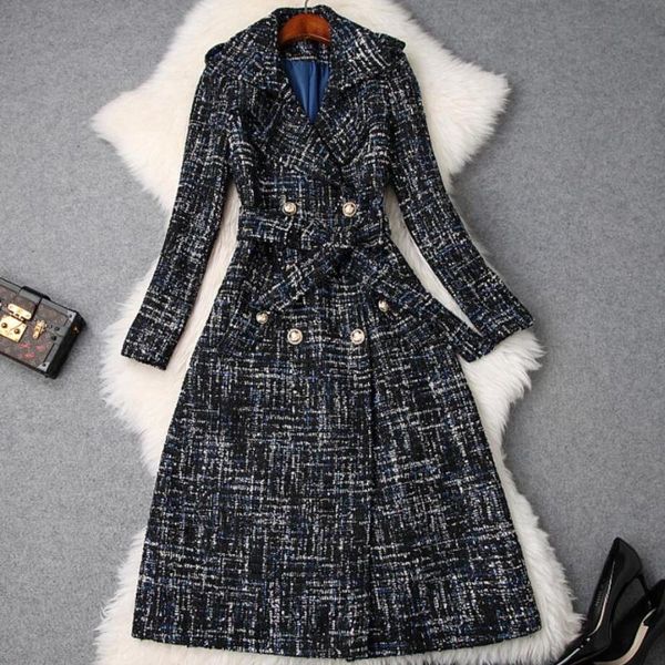 women's wool & blends plus size 5xl winter tweed woolen jackets and coats fashion double breasted vintage plaid long blend coat, Black
women's wool & blends plus size 5xl winter tweed woolen jackets and coats fashion double breasted vintage plaid long blend coat, Black