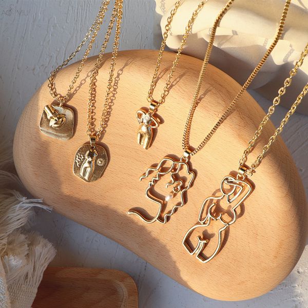 aomu 2020 new animals portrait long necklace abstract face irregular geometric pendant metal necklace for women jewelry gifts, Silver
aomu 2020 new animals portrait long necklace abstract face irregular geometric pendant metal necklace for women jewelry gifts, Silver