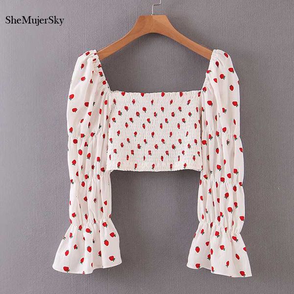 shemujersky summer white blouse strawberry print short elastic flare long sleeve shirts 2020 square collar blouses
shemujersky summer white blouse strawberry print short elastic flare long sleeve shirts 2020 square collar blouses