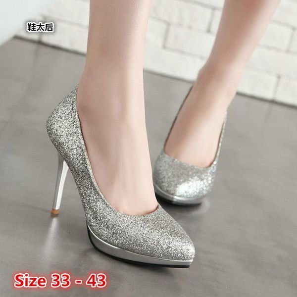 stiletto women pumps high heel shoes party wedding women concise office lady high heels small big size 33 - 43, Black