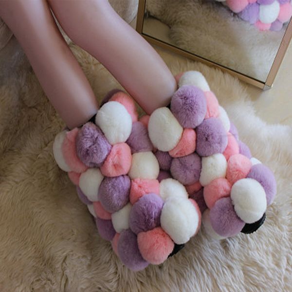 new women multi-color fur bobbles mid calf snow boots ladies ball patched warm plush slip on knight winter fur boots, Black
new women multi-color fur bobbles mid calf snow boots ladies ball patched warm plush slip on knight winter fur boots, Black