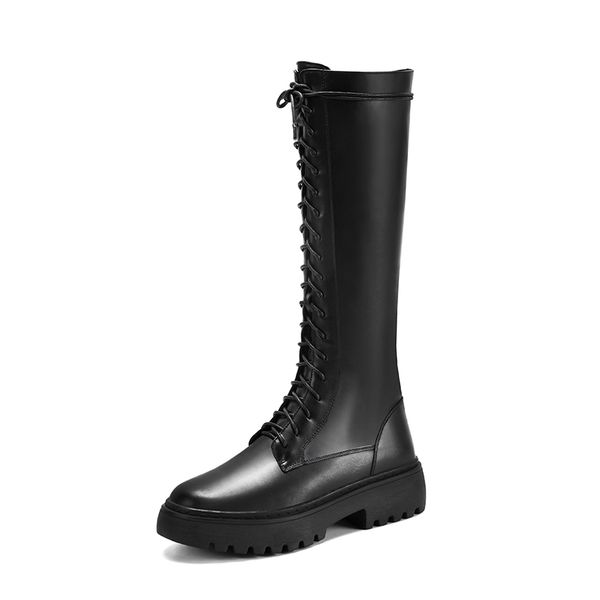 cow leather knee high boots thick heels platforms high boots women autumn winter warm side zipper cross tied women, Black
cow leather knee high boots thick heels platforms high boots women autumn winter warm side zipper cross tied women, Black
