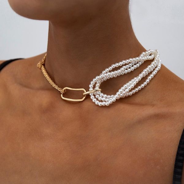 punk imitation pearl chain choker necklaces for women wedding steampunk gothic twisted thick chunky chokers statement necklace jewelry, Golden;silver
punk imitation pearl chain choker necklaces for women wedding steampunk gothic twisted thick chunky chokers statement necklace jewelry, Golden;silver