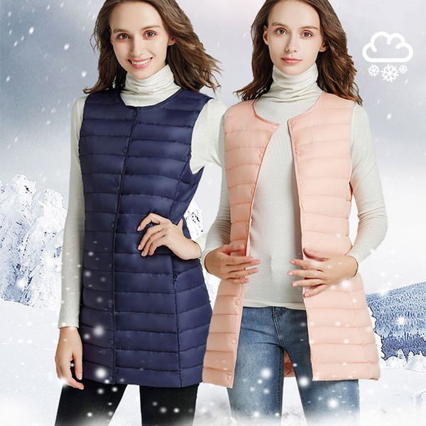 down extra light long vest female sleeveless o-neck solid quilted plus size vests women 2020 autumn winter basic slim clothes, Black;white
down extra light long vest female sleeveless o-neck solid quilted plus size vests women 2020 autumn winter basic slim clothes, Black;white
