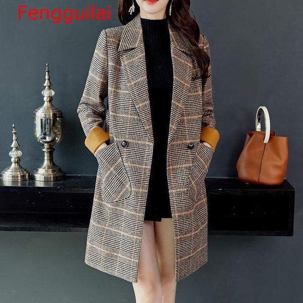autumn winter wool women plaid pockets blends office work long coats fashion lady slim lapel long sleeve blends sexy, Black
autumn winter wool women plaid pockets blends office work long coats fashion lady slim lapel long sleeve blends sexy, Black