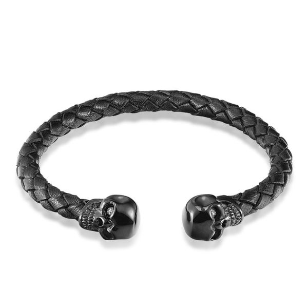 fashion leather bracelet men adjustment simple stainless steel bracelet skull design classic jewelry wristband, Black
fashion leather bracelet men adjustment simple stainless steel bracelet skull design classic jewelry wristband, Black