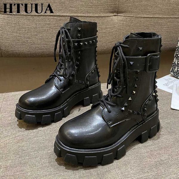 htuua harajuku punk rivet motorcycle boots women autumn winter warm plush short ankle boots women's platform shoes sx4345, Black
htuua harajuku punk rivet motorcycle boots women autumn winter warm plush short ankle boots women's platform shoes sx4345, Black
