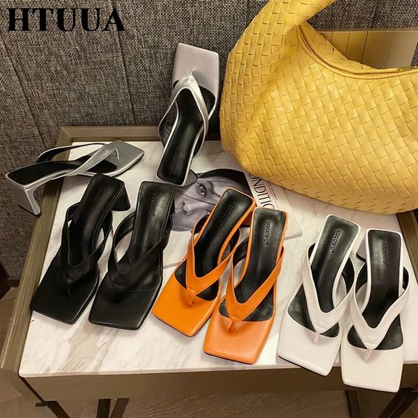 htuua 2020 new women slippers square toe flip flops summer shoes woman high heel sandals female sllides sx3914, Black
htuua 2020 new women slippers square toe flip flops summer shoes woman high heel sandals female sllides sx3914, Black