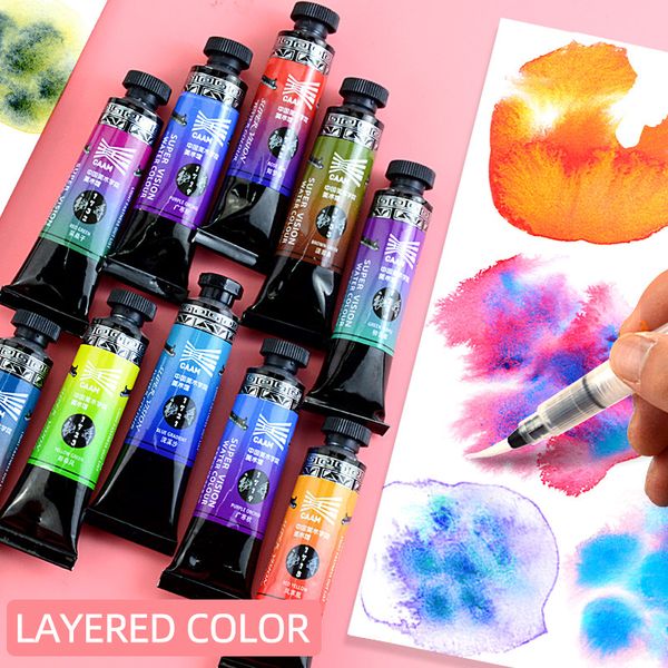 gift sets super vision watercolor pigment, layered color paint 15ml, artist's 10 colours
gift sets super vision watercolor pigment, layered color paint 15ml, artist's 10 colours