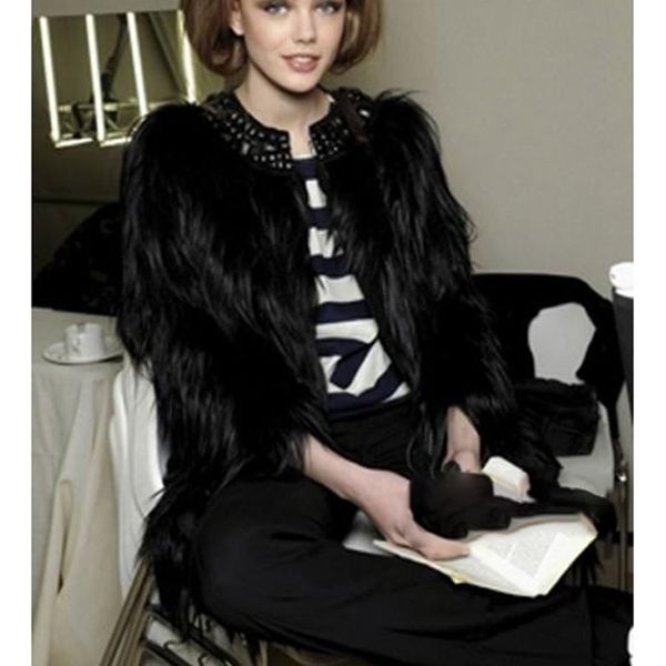 women's fur & faux autumn and winter imitation coat female long section wool fashion, Black
women's fur & faux autumn and winter imitation coat female long section wool fashion, Black