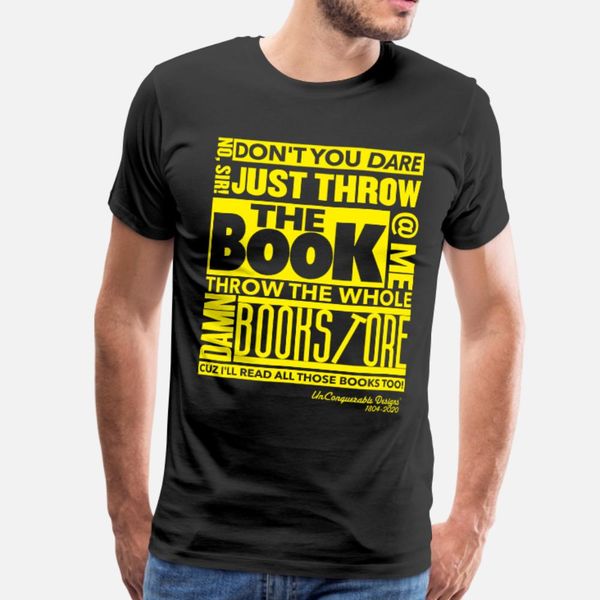 throw the bookstore yellow lettering t shirt men create 100% cotton size s-3xl solid color famous fashion summer slim shirt
throw the bookstore yellow lettering t shirt men create 100% cotton size s-3xl solid color famous fashion summer slim shirt