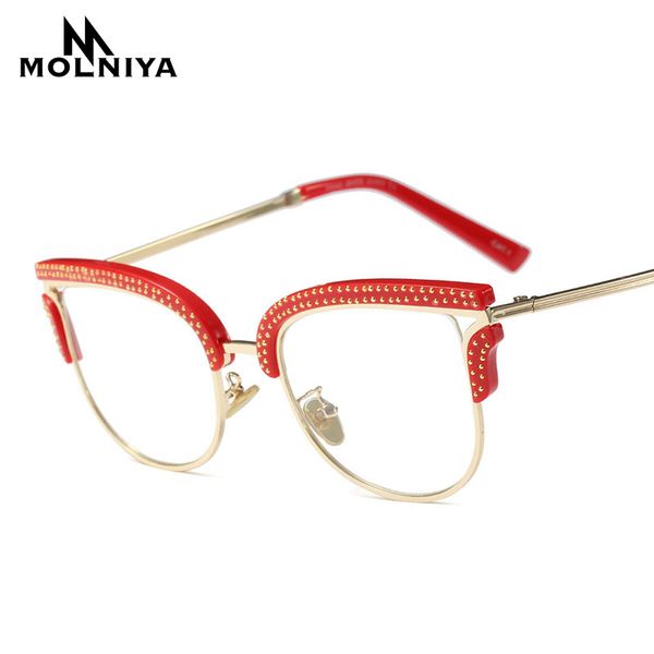 molniya 2020 fashion women glasses optical frame eyeglasses frame vintage rivet clear lens cat eye glasses female eyewear, Black
molniya 2020 fashion women glasses optical frame eyeglasses frame vintage rivet clear lens cat eye glasses female eyewear, Black
