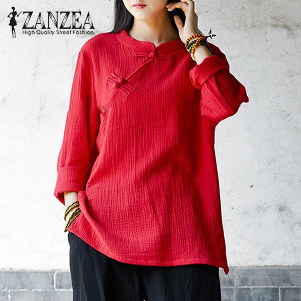 women's blouses & shirts 2021 zanzea women autumn crew neck long sleeve buttons vintage cotton linen casual blouse loose shirt baggy so, White
women's blouses & shirts 2021 zanzea women autumn crew neck long sleeve buttons vintage cotton linen casual blouse loose shirt baggy so, White