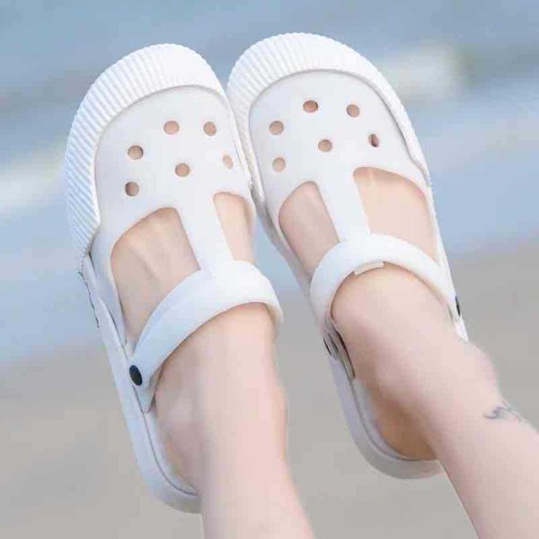 shoes women's summer flat non-slip jelly sandale shoes, Black