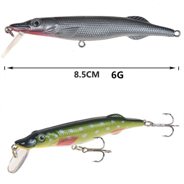 1pcs8.5cm/6g artificial plastic fishing lures hard bait inside vibration pesca floating wobblers crankbait pike fishing tackle
1pcs8.5cm/6g artificial plastic fishing lures hard bait inside vibration pesca floating wobblers crankbait pike fishing tackle