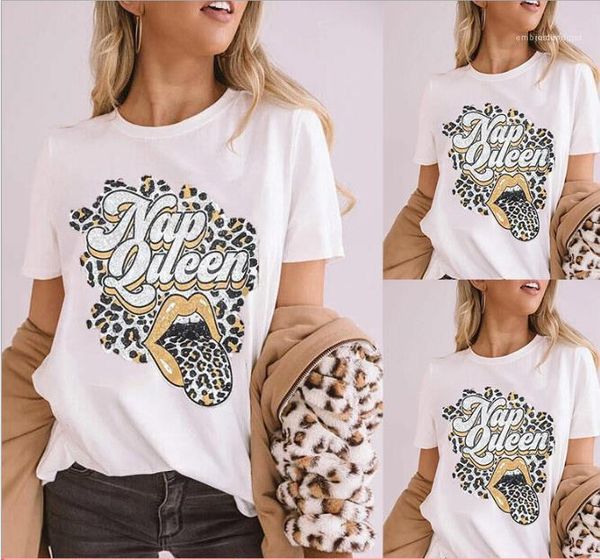 female clothing women designer tshirt nap queen letter tips print short sleeve tees breathable crew neck, White
female clothing women designer tshirt nap queen letter tips print short sleeve tees breathable crew neck, White