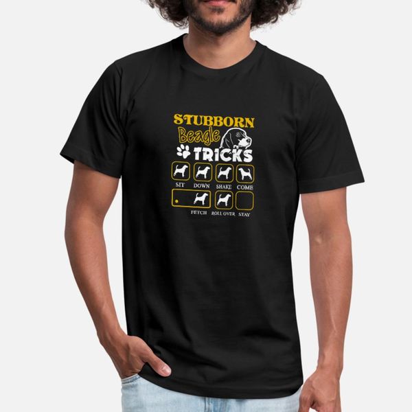 упрямого beagle трюки tee shirt тенниска мужчины customized хлопок шея экипаж основной твердая симпатичная смешная весна осень trend рубашка